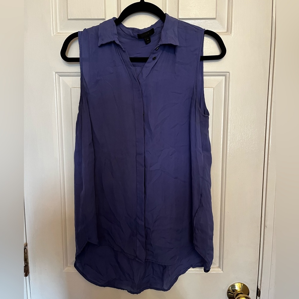 J Crew Button Up Sleeveless Blouse